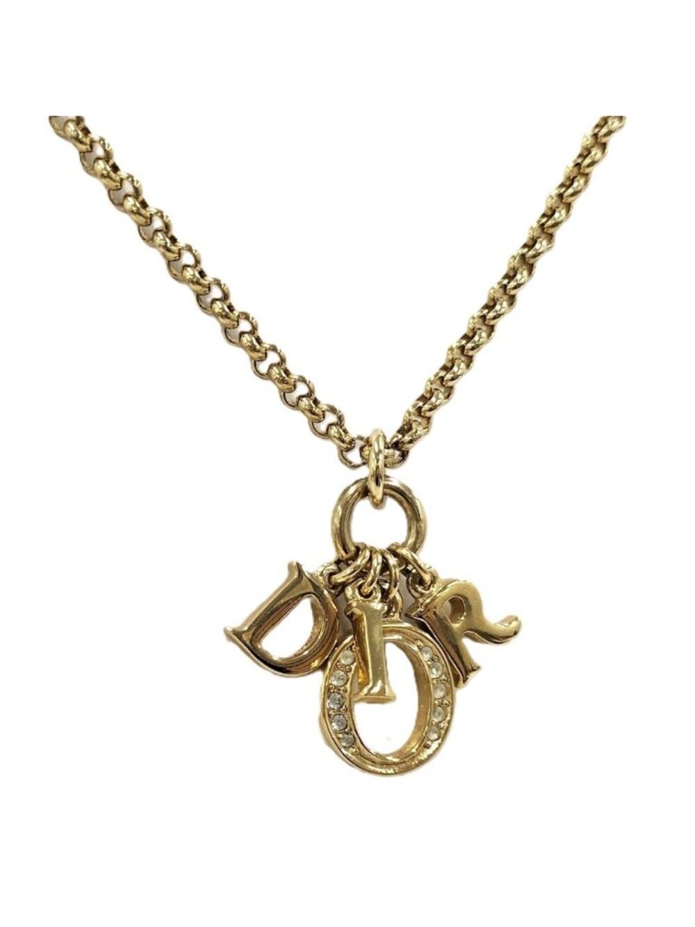 Dior Vintage Logo Swing Necklace